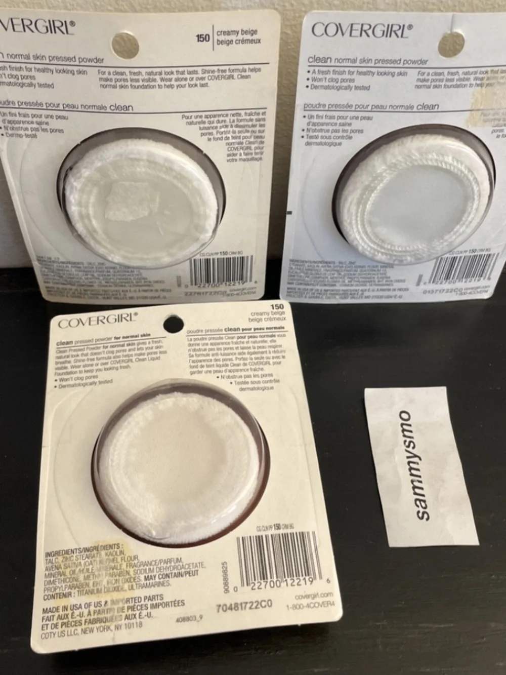COVERGIRL Clean Pressed Powder 150 CREAMY BEIGE Original Talc x3